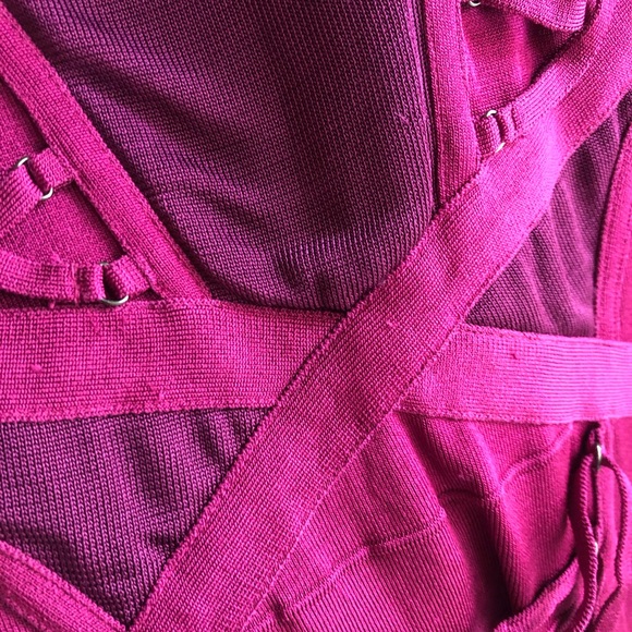 Bebe Corset Look Dress Bandage Pink - Picture 3 of 4